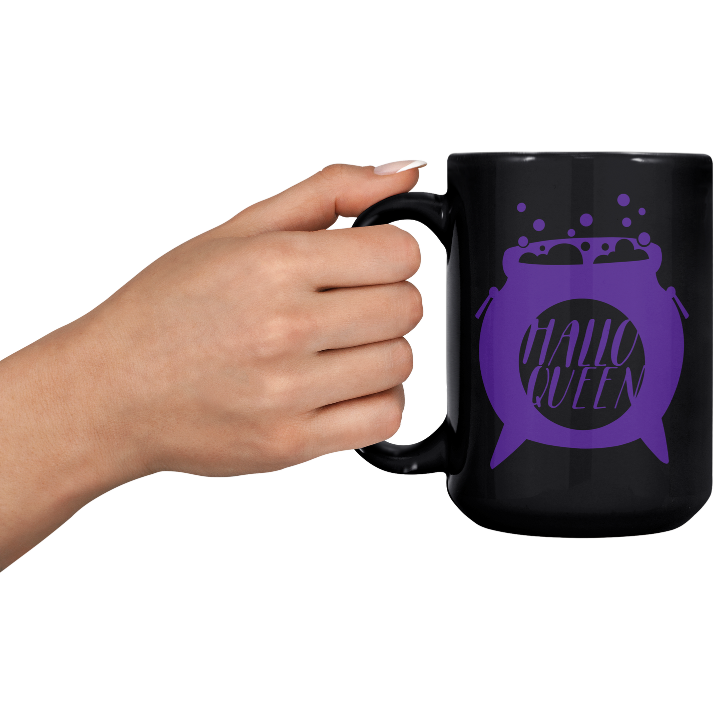 Halloqueen_Halloween_Queen_Cauldron_mug_15oz_Black_LH_Model_Mockup.png